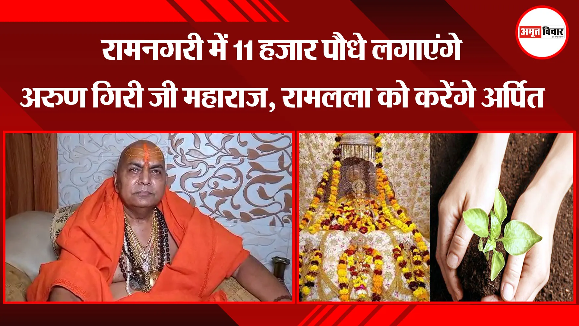 अयोध्या: रामनगरी में 11 हजार पौधे लगाएंगे अरुण गिरी जी महाराज, रामलला को करेंगे अर्पित