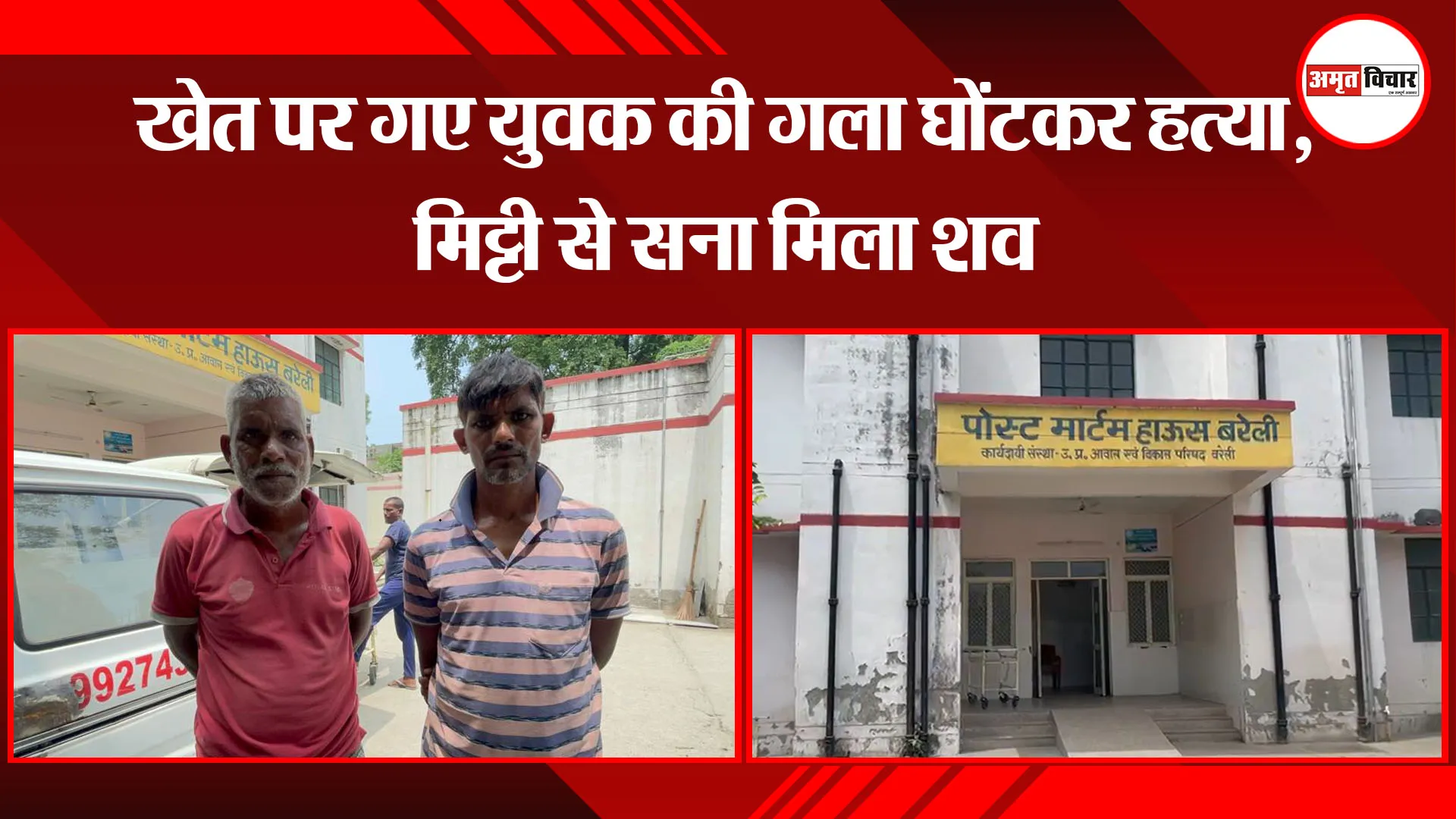 बरेली: खेत पर गए युवक की गला घोंटकर हत्या, मिट्टी से सना मिला श‍व