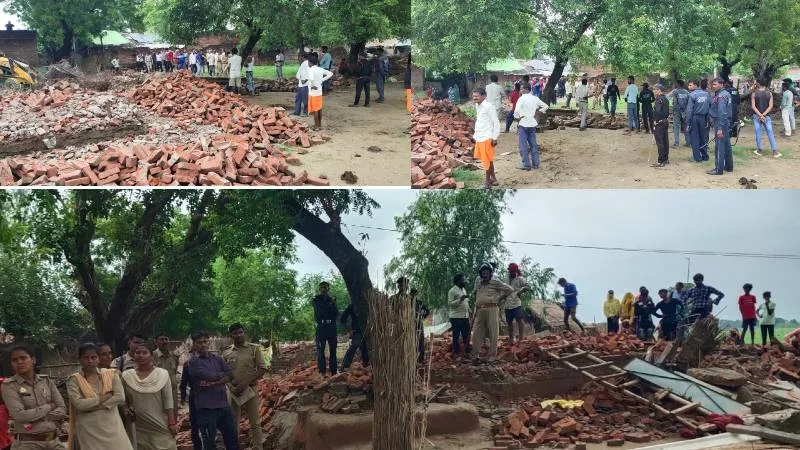 उन्नाव: ट्रांस गंगा सिटी में अवैध निर्माणों पर गरजा बुलडोजर, बेघर हुए परिवार