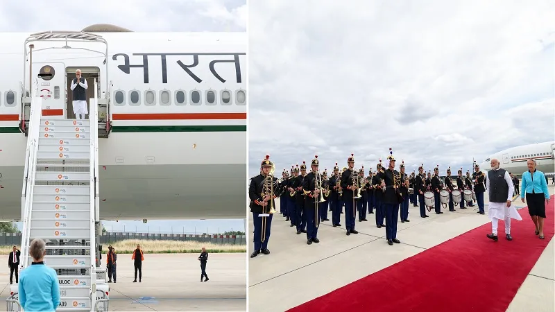 PM Modi France Visit: पेरिस पहुंचे पीएम मोदी, एयरपोर्ट पर जोरदार स्वागत