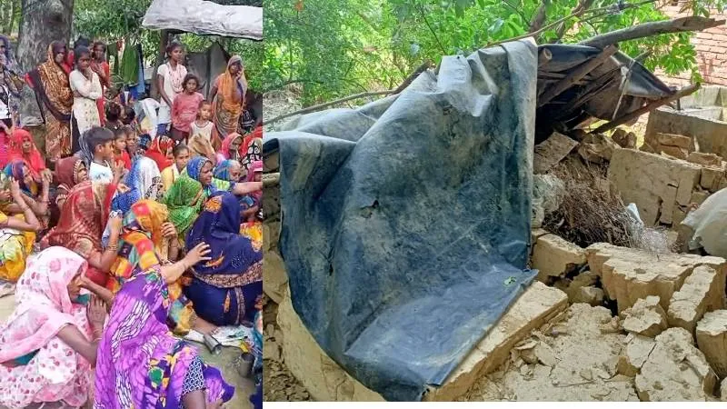 बाराबंकी में दर्दनाक हादसा: टीन शेड ठीक करते समय गिरी दीवार, पिता की मौत पुत्र घायल