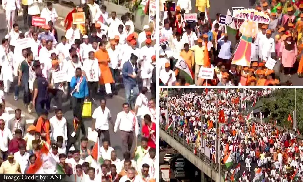 महाराष्ट्र: MVA विधायकों का शिंदे सरकार के खिलाफ किसानों के मुद्दे पर विरोध प्रदर्शन