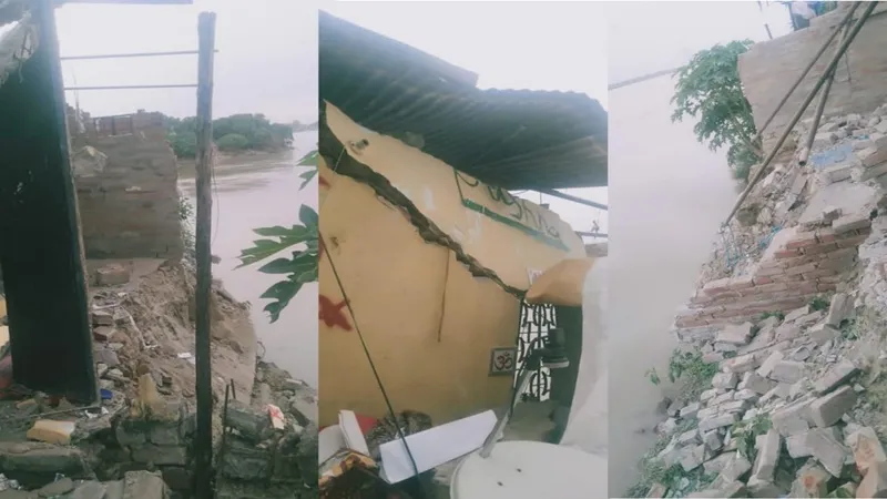 कानपुर : गंगा उफनाई, सरयू पुरवा में दो मकान बहे