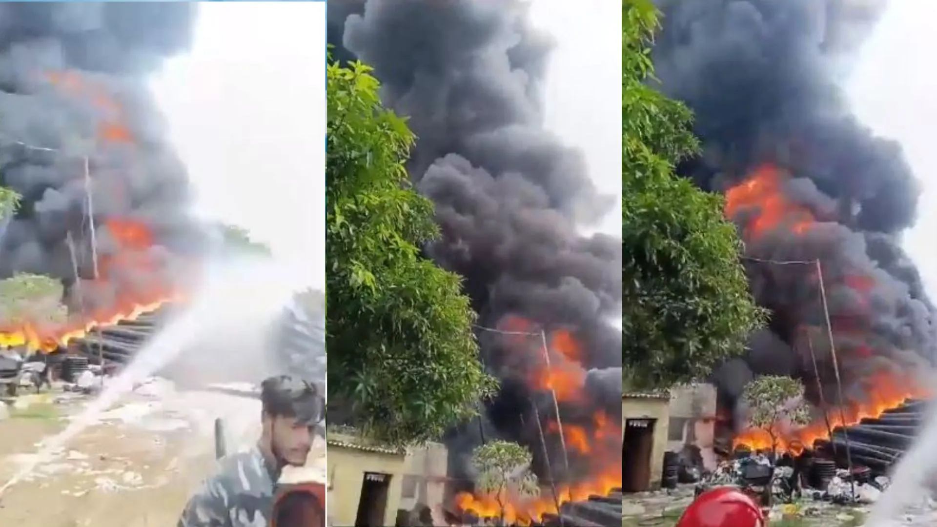 दिल्ली के निलोठी में दो कारखानों में आग लगी, मौके पर दमकल की 20 गाड़ियां पहुंचीं 