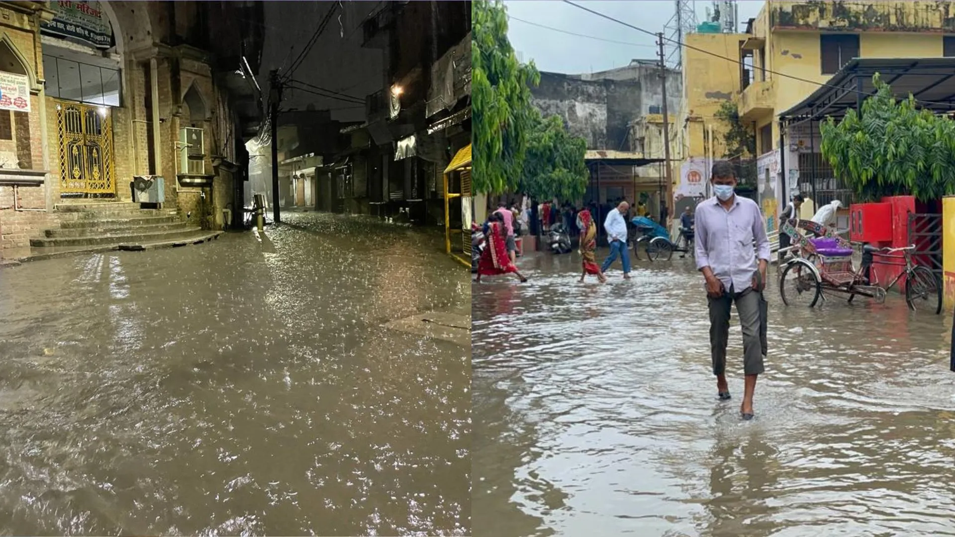 बरेली: मंगलवार से शुरू हुई झमाझम बारिश ने आज भी सड़कों को किया जलमग्न