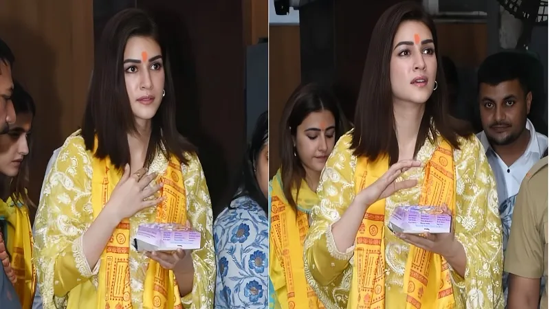 National Award जीतने के सिद्धिविनायक मंदिर पहुंचीं Kriti Sanon, परिवार संग किए गणपति बप्पा के दर्शन
