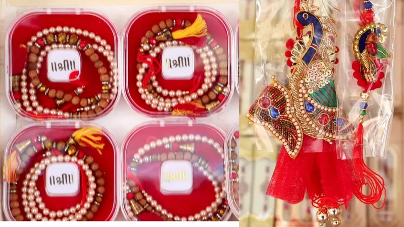 Rakshabandhan 2023 लखनऊ में रक्षाबंधन के त्योहार पर सजे बाजार भाई भौजाई राखी की बढ़ी डिमांड (1)