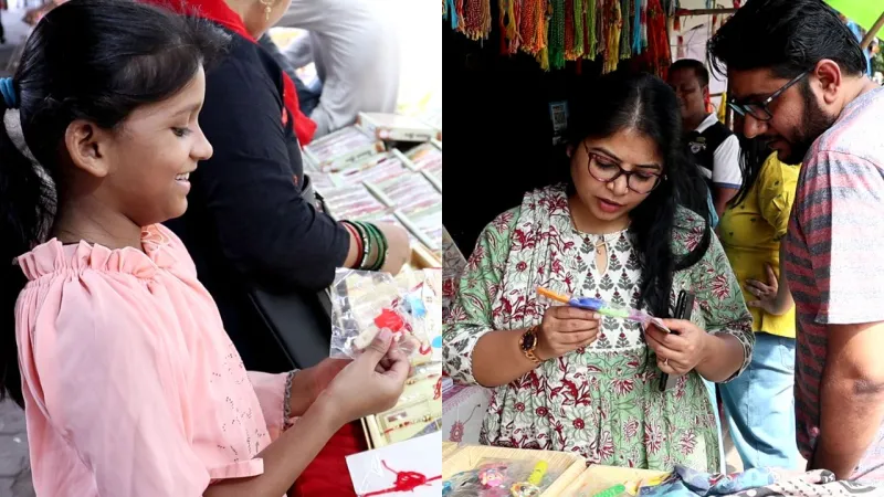Rakshabandhan 2023 लखनऊ में रक्षाबंधन के त्योहार पर सजे बाजार भाई भौजाई राखी की बढ़ी डिमांड (6)