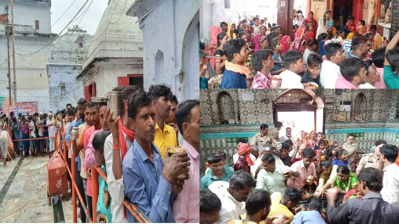 हर-हर-बम-बम के जयकारे से गूंज उठा लोधेश्वर महादेव धाम, जलाभिषेक के लिए लगी लंबी कतार