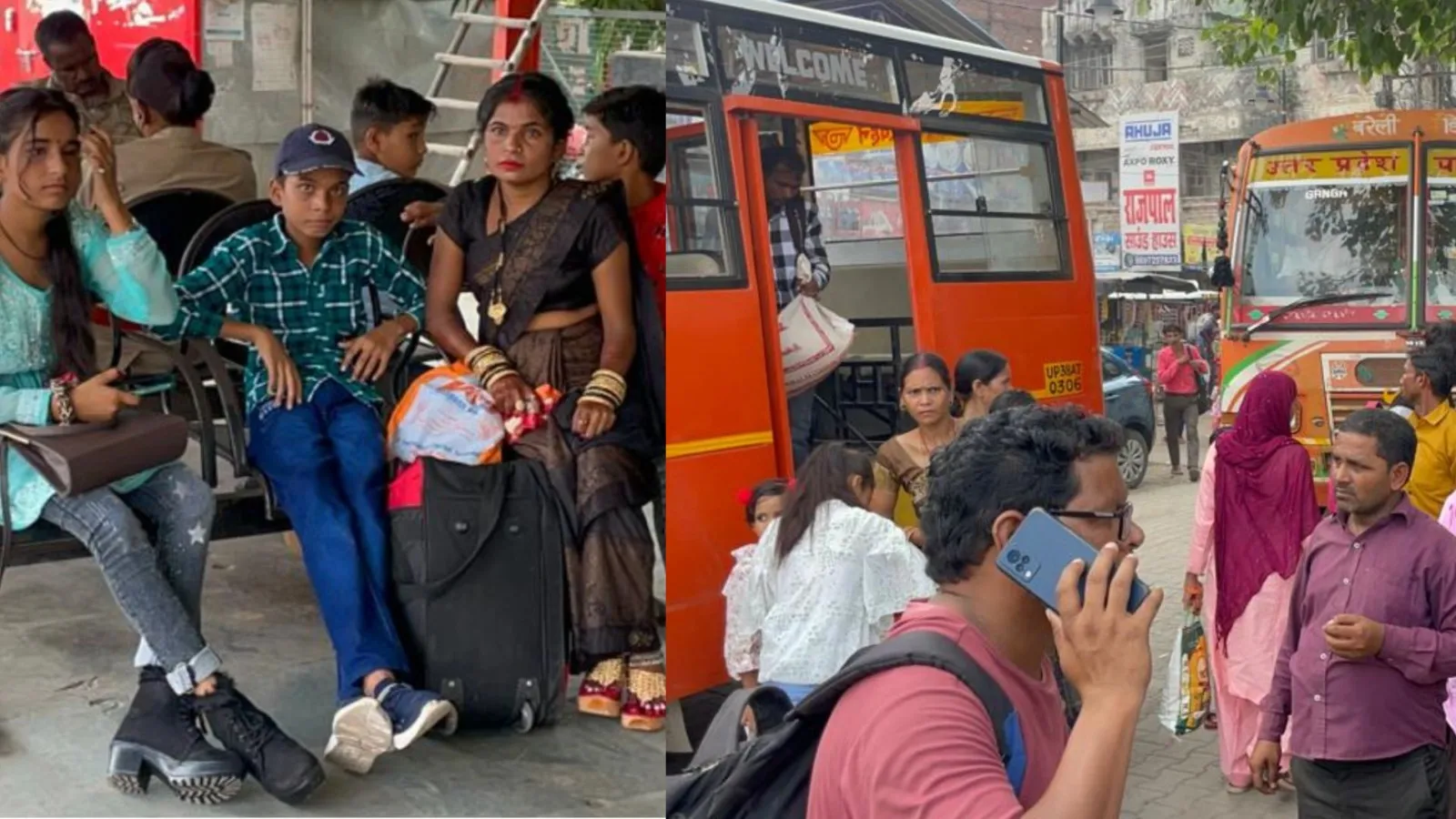 बरेली: रक्षाबंधन को लेकर बस स्टैंड पर सवारियों की मारामारी, वाहनों का इंतजार करती नजर आईं बहनें