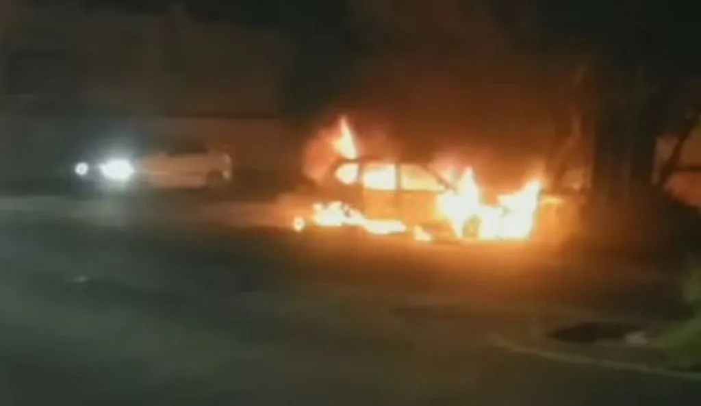 मेरठ: अचानक धू-धूकर जलने लगी कार, आग की लपटें देख मची अफरा-तफरी 