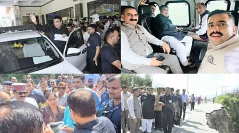 बारिश से तबाही का जायजा लेने गडकरी पहुंचे कुल्लू, बाढ़ पीड़ितों से भी मिले 