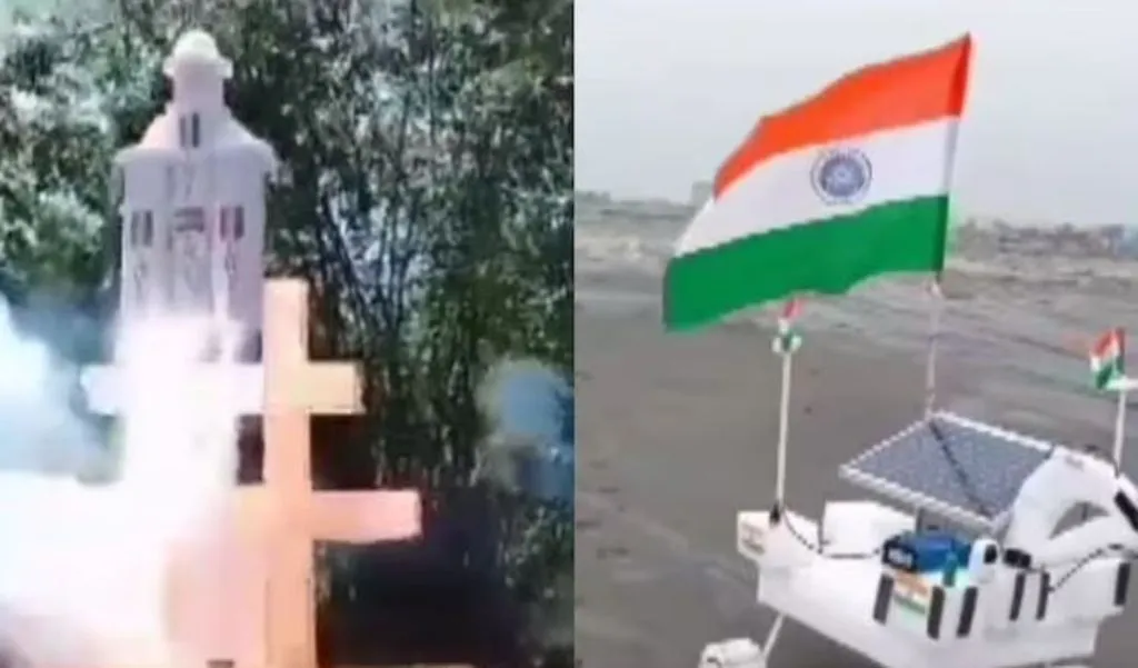 दुर्गापुर में युवक ने आसमान में उड़ाया चंद्रयान, धरती पर घूमा रोवर प्रज्ञान का मॉडल 