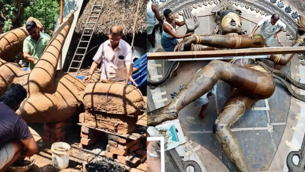 जी-20 सम्मेलन स्थल पर 28 फुट ऊंची ‘नटराज’ की प्रतिमा की जा रही स्थापित 