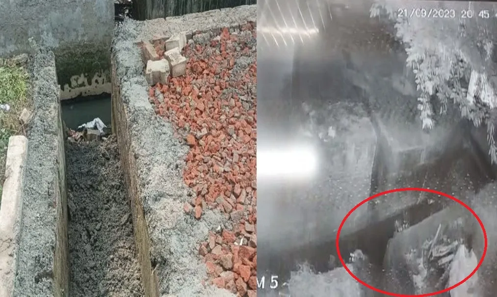 बरेली: नगर पालिका ने नाले पर बनाई पुलिया...दबंगों ने तोड़ी, वारदात CCTV में कैद