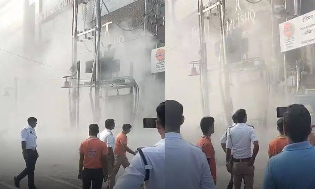 बरेली: पेट्रोल पंप के पास ट्रांसफॉर्मर में लगी आग, धुआं उठता देख मची अफरा-तफरी