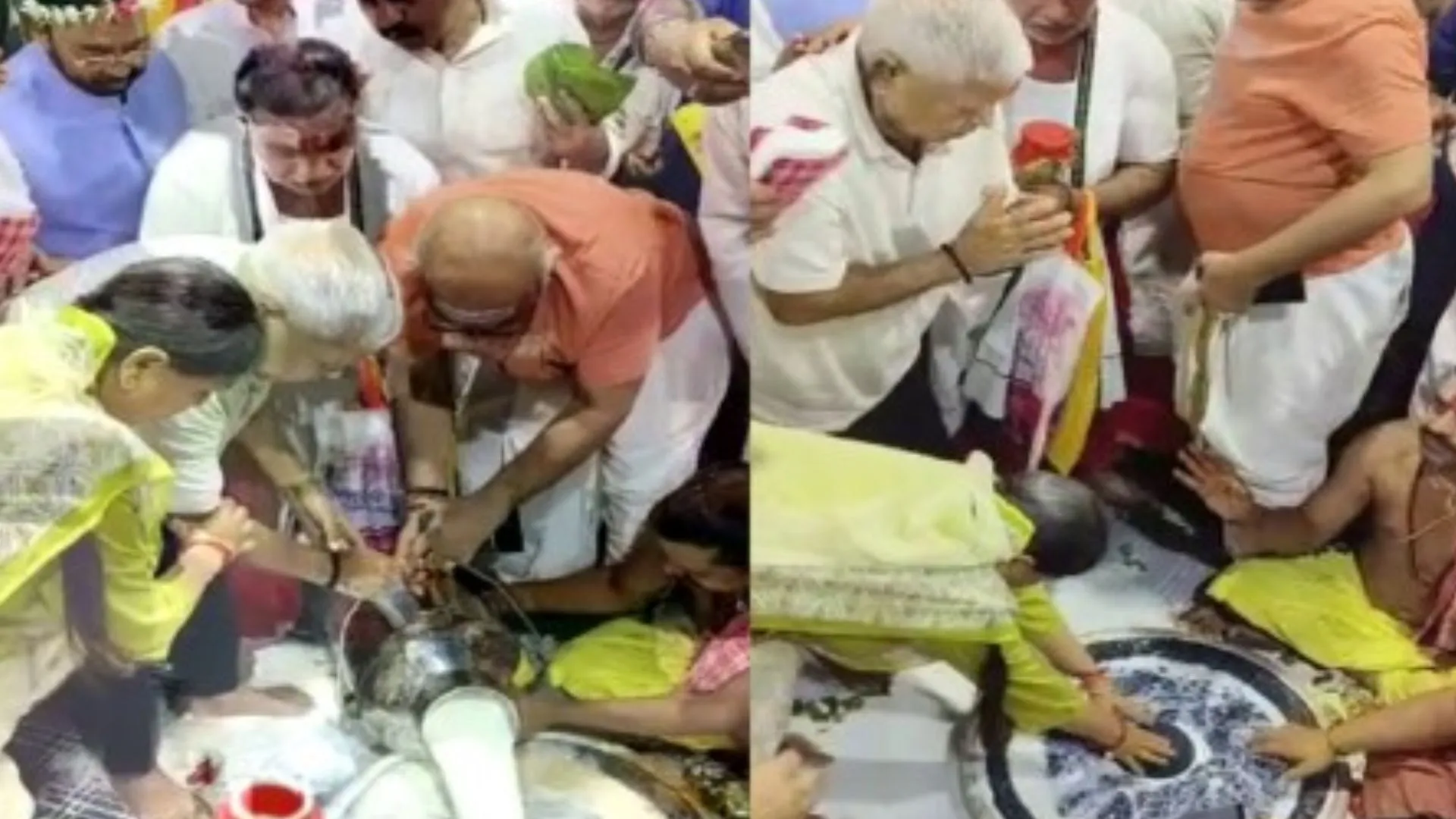 लालू प्रसाद यादव और राबड़ी देवी ने देवघर के बाबा बैद्यनाथ मंदिर में पूजा अर्चना की 