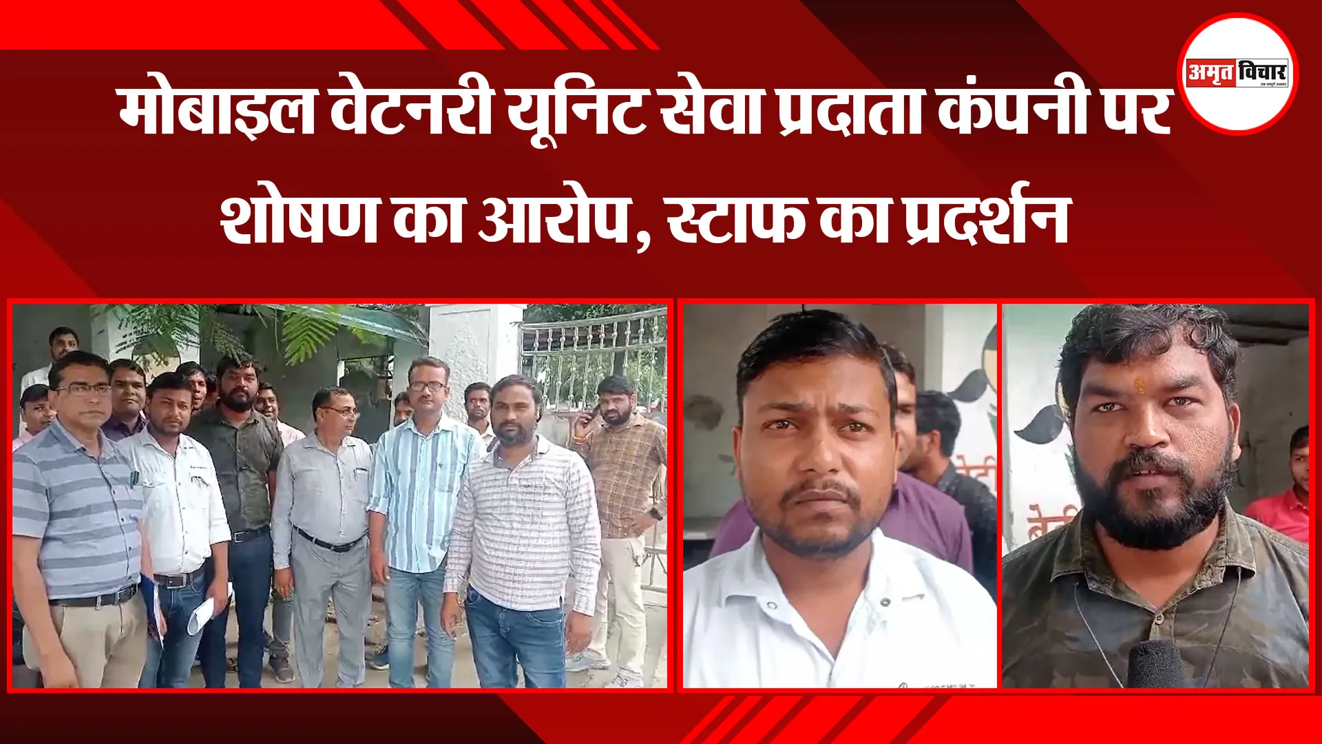 बरेली: मोबाइल वेटनरी यूनिट सेवा प्रदाता कंपनी पर शोषण का आरोप, स्टाफ का प्रदर्शन