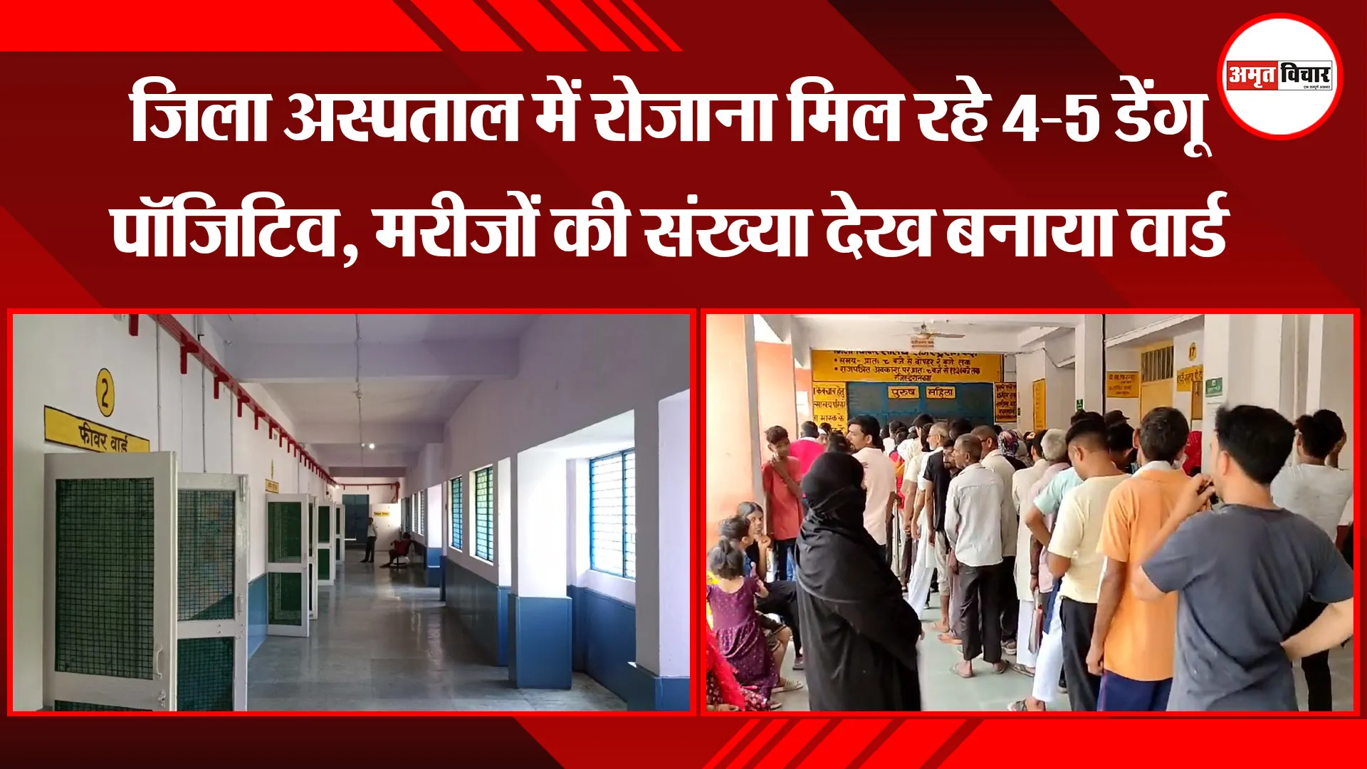 मुरादाबाद: जिला अस्पताल में रोजाना मिल रहे 4-5 डेंगू पॉजिटिव, मरीजों की संख्या देख बनाया वार्ड