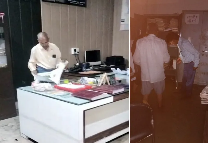 रामपुर : आफत की बारिश, लोक निर्माण विभाग के भीगे दस्तावेज...टापू बन गया कार्यालय