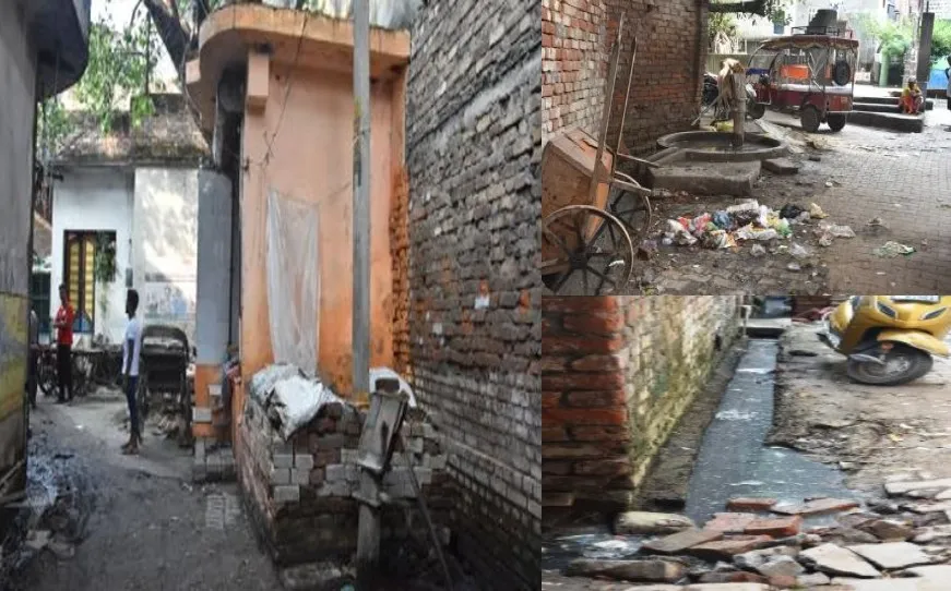 बरेली: स्मार्ट सिटी के वार्ड में नालों पर अतिक्रमण, मोहल्ले में भरता है पानी