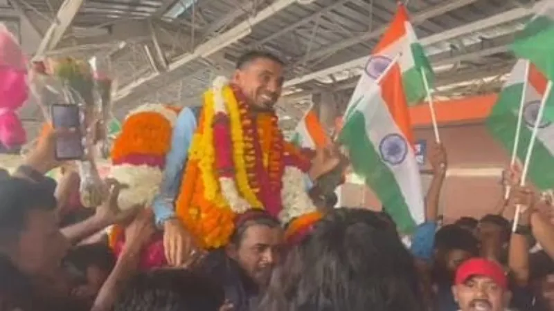 प्रयागराज : एशियन गेम्स विजेता अजय का हुआ स्वागत, ओलंपिक में मेडल जीतने का किया एलान