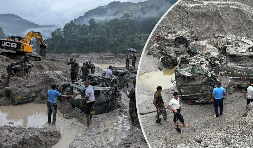 सिक्किम बाढ़: सेना के आठ कर्मियों के मिले अवशेष, रक्षा मंत्री बोले- खोजबीन अभियान जारी है...