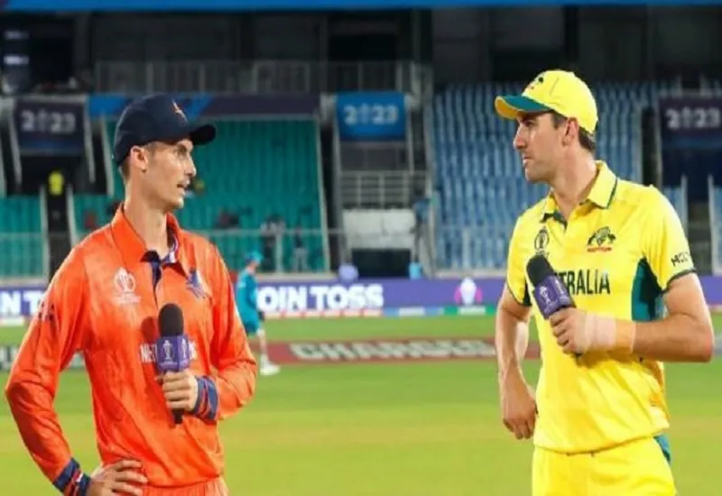 AUS vs NED World Cup 2023  : ऑस्ट्रेलिया ने नीदरलैंड के खिलाफ टॉस जीतकर पहले बल्लेबाजी का फैसला किया 