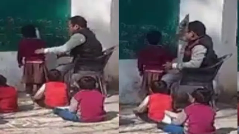 आगरा में मासूम छात्रा को शिक्षक ने पीटा... वीडियो में कैद हुई अध्यापक की बर्बरता 