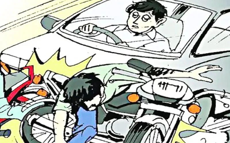 प्रयागराज: एसडीएम लिखी कार ने बाइक सवार को मारी टक्कर, मौत