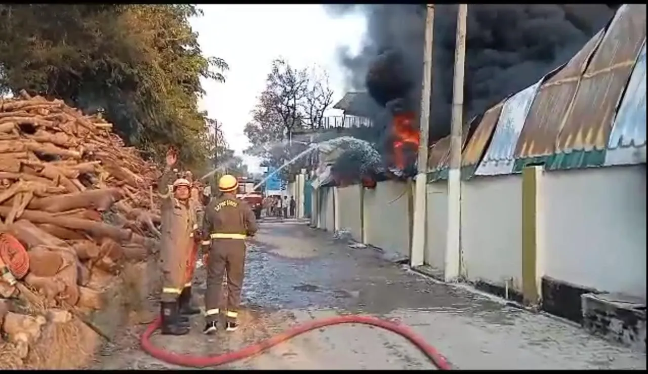 मुरादाबाद: थर्माकोल फैक्ट्री में शॉर्ट सर्किट से लगी आग, मचा हड़कंप