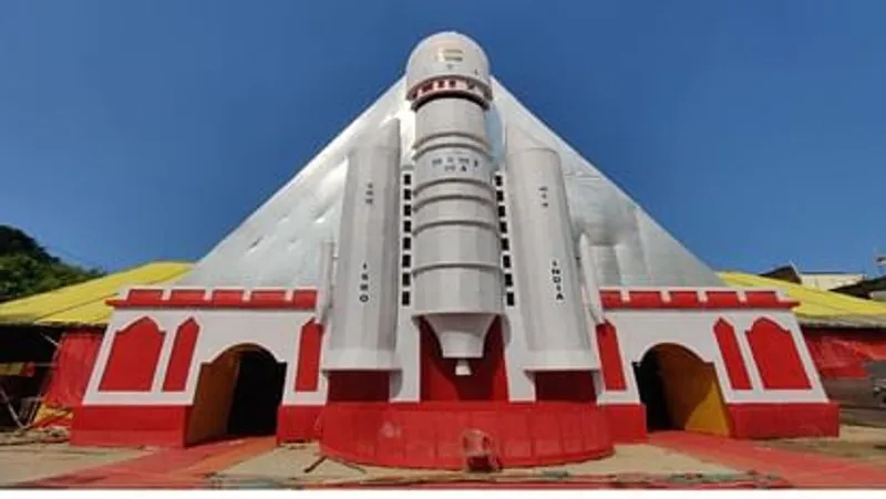 प्रयागराज दुर्गा पूजा पंडालों में दिखी चंद्रयान और अयोध्या राम मंदिर की झलक (3)