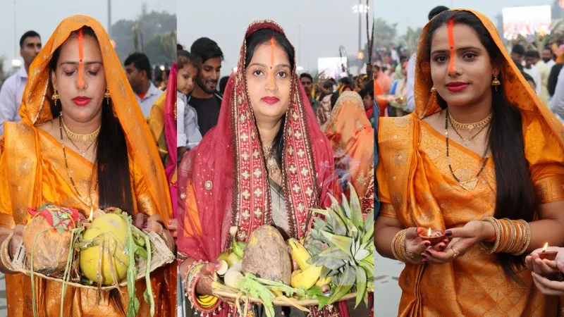  छठ महापर्व पर सूर्य भगवान को व्रती महिलाओं ने दिया पहला अर्घ्य (4)