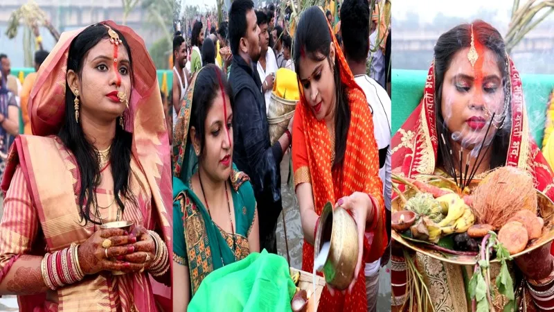  छठ महापर्व पर सूर्य भगवान को व्रती महिलाओं ने दिया पहला अर्घ्य (5)