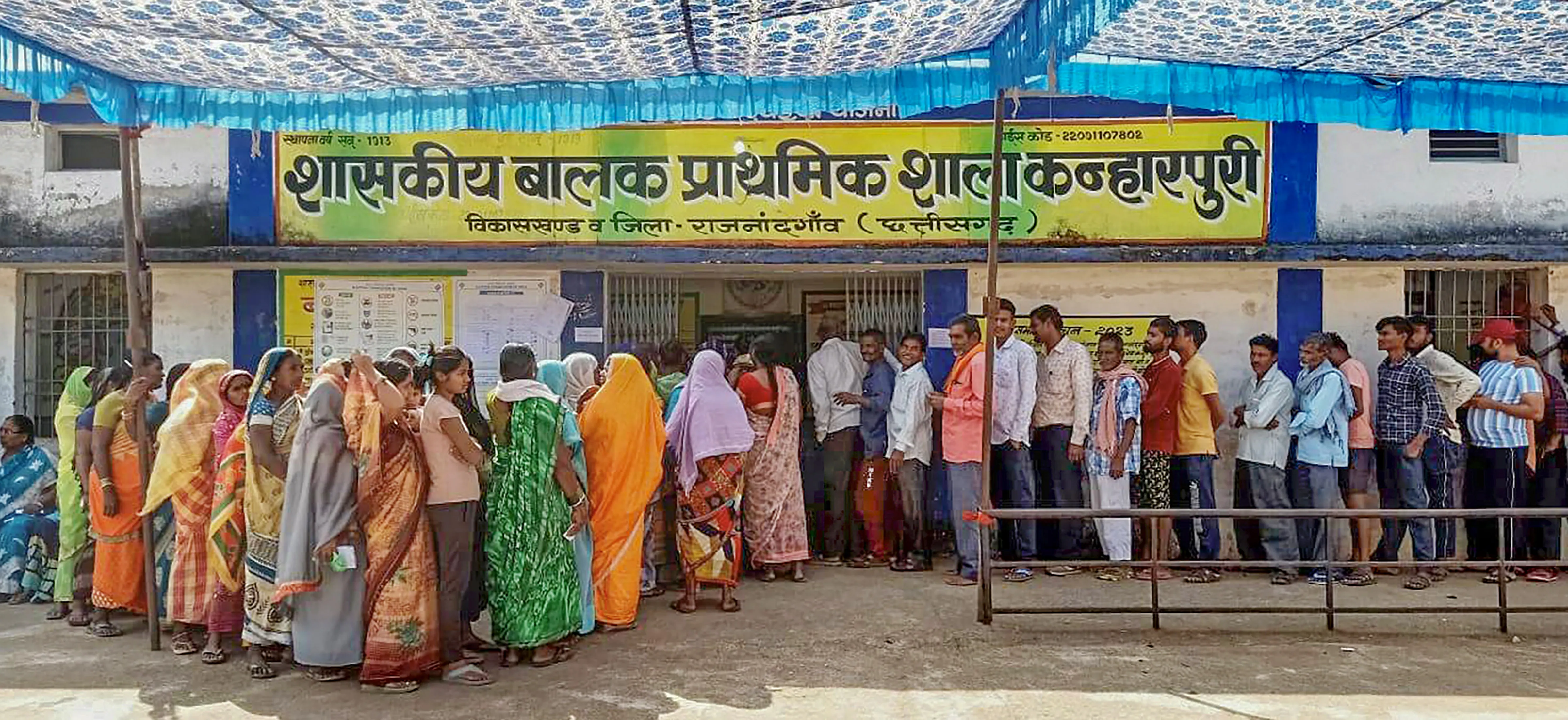 छत्तीसगढ़ की 10 सीटों पर मतदान समाप्त,10 सीटों पर मतदान जारी 