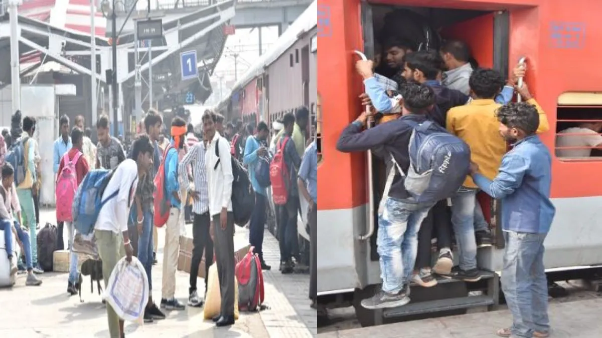 बरेली: किसी भी हाल में घर पहुंचने का जुनून, ट्रेनों के एसी कोच तक साधारण यात्रियों से ठसाठस