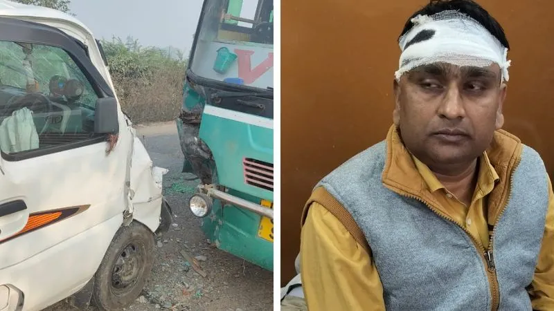 Unnao Accident: शिक्षकों से भरी वैन बस से टकराई, चालक समेत पांच घायल, हादसे के बाद मची चीख-पुकार