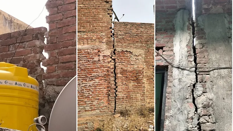 संभल : जलनिगम की लीकेज से मकानों में दरारें, कई मकान झुकने से खाली हुए 