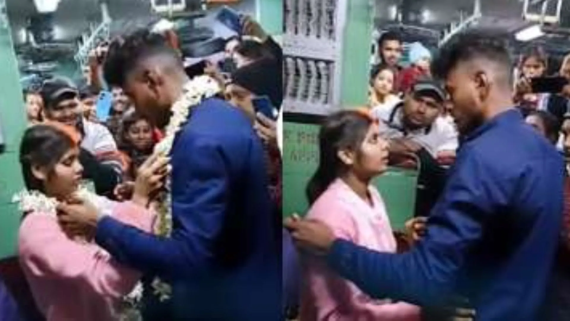 VIDEO: चलती ट्रेन में शख्स ने लड़की से रचाई शादी, देखने वालों की लगी भीड़, लोग बोले- 'हे प्रभु ये क्या हुआ'
