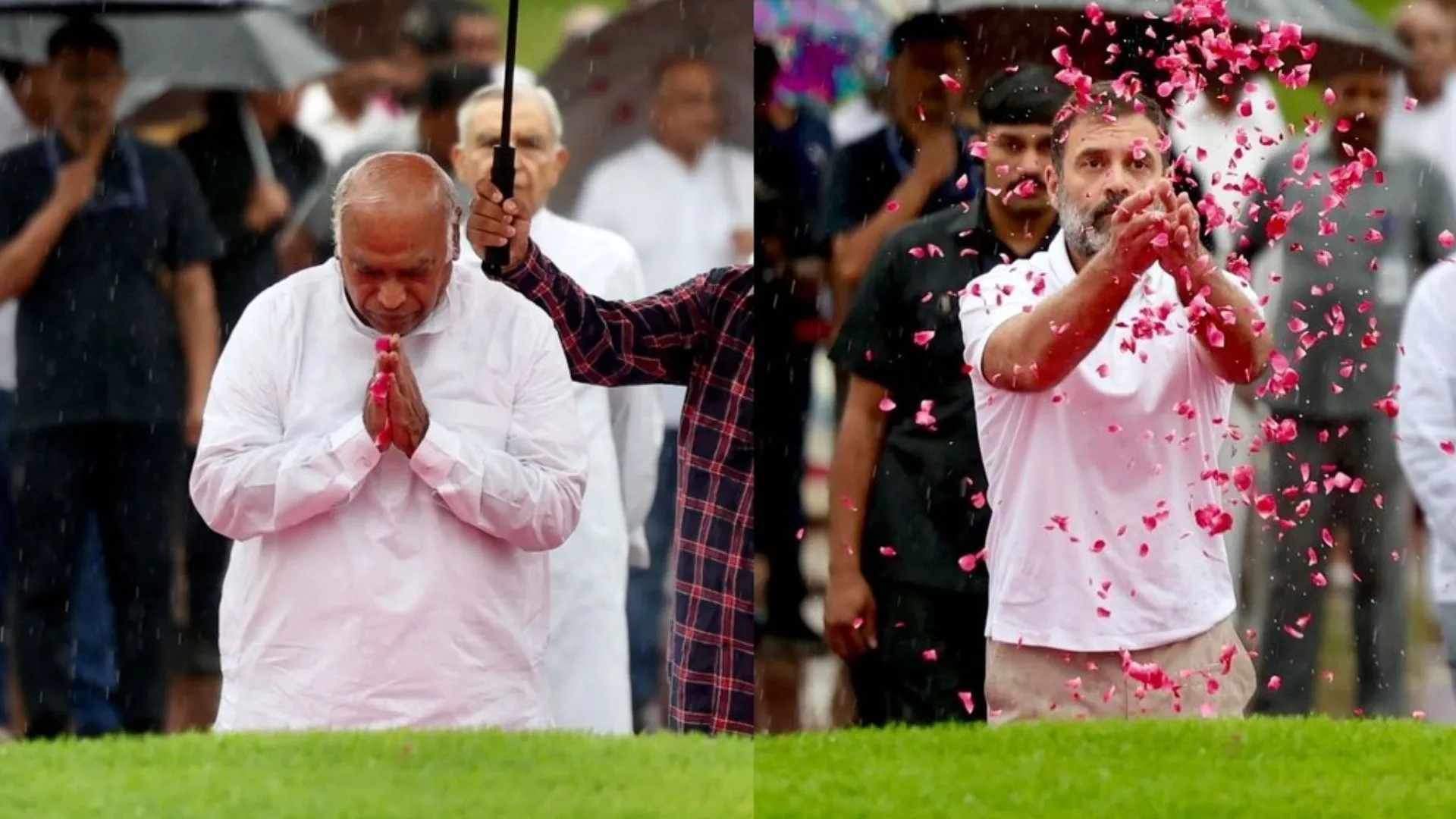 मल्लिकार्जुन खड़गे और राहुल गांधी ने किया नेहरू को जयंती पर नमन 