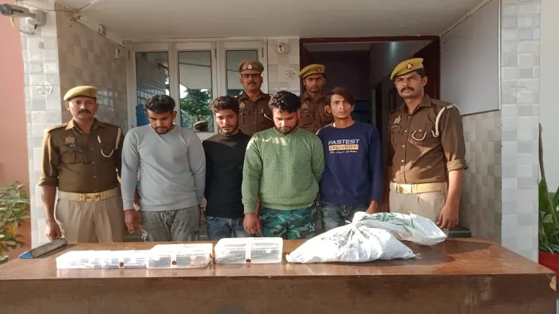 संभल: लूट की घटना को अंजाम देने जा रहे कार सवार चार बदमाश दबोचे, पांचवां फरार 