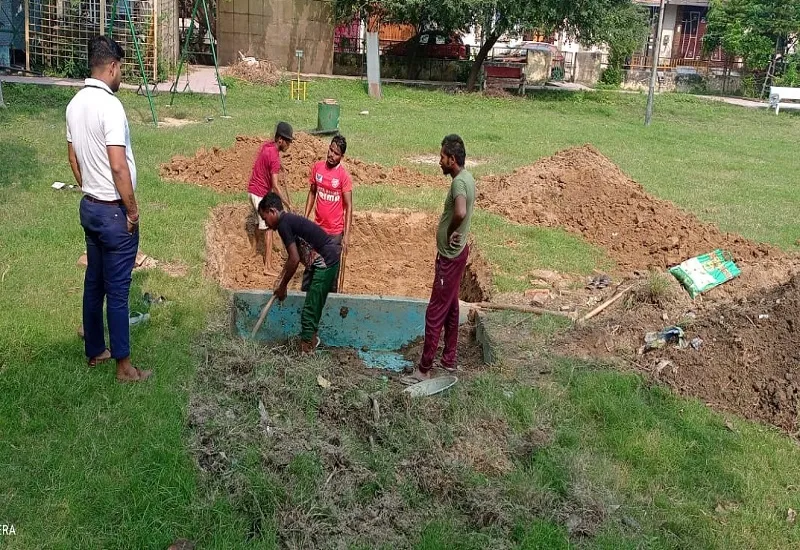 मुरादाबाद : छठ पूजा के लिए घाटों की सफाई का काम शुरू