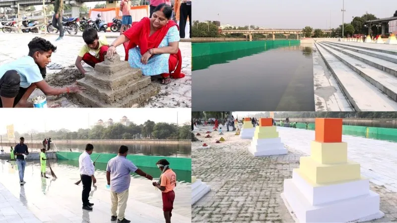 लखनऊ: नहाय खाय से शुरू हुआ छठ पूजा का महापर्व, पूजन के लिए घाटों पर पूरी हुईं तैयारियां