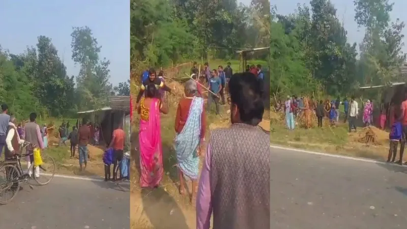 गोंडा : भूमि विवाद में जमकर चले लाठी डंडे, देखें ये वायरल Video