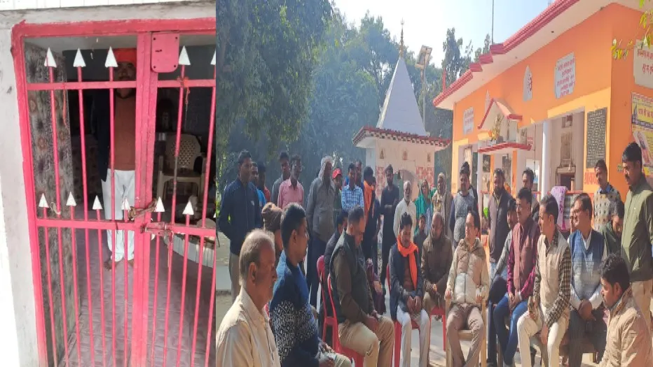 लखीमपुर-खीरी: पूर्व ब्लॉक प्रमुख ने न्याय पाने के लिए पेट्रोल लेकर खुद को मंदिर में किया कैद, पुलिस-प्रशासन के हाथ पांव फूले 