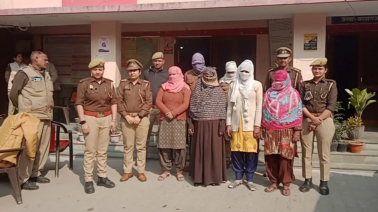 कासगंज: घर में देह व्यापार करा रही थी राष्ट्रीय लोकदल की जिलाध्यक्ष, छह गिरफ्तार 
