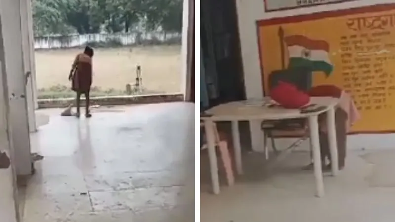 Kanpur News: योगी सरकार के आदेशों का नहीं हो रहा पालन… प्राथमिक विद्यालय में बच्चों से लगवाई जा रही झाडू, देखें- VIDEO