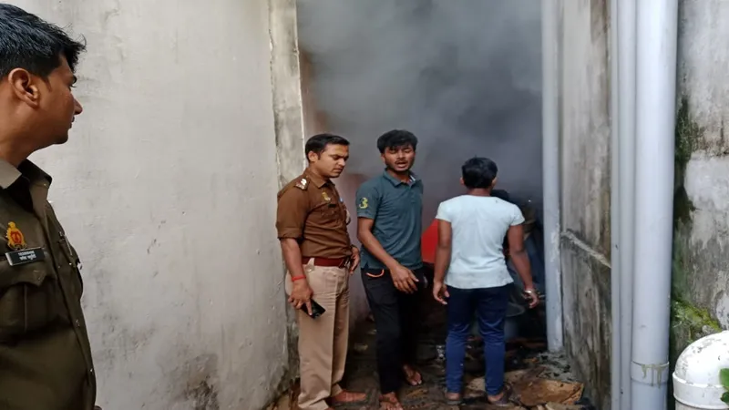 बहराइच: शार्ट सर्किट से जूता चप्पल की दुकान में लगी आग, हजारों का नुकसान
