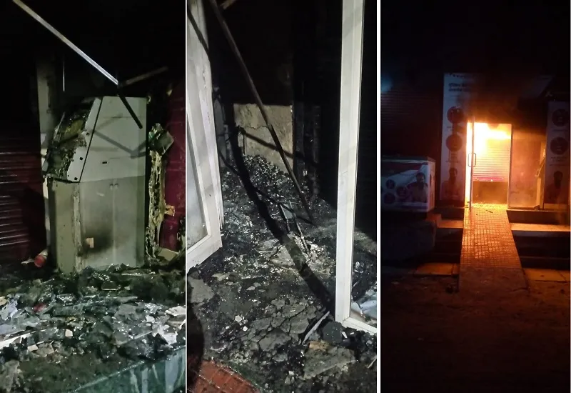 बिजनौर : एक्सिस बैंक में लगी भीषण आग, 10 से 15 लाख का हुआ नुकसान