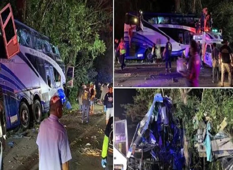 Thailand Bus Accident : पश्चिमी थाईलैंड में बस दुर्घटना में 14 लोगों की मौत, 30 से अधिक घायल 